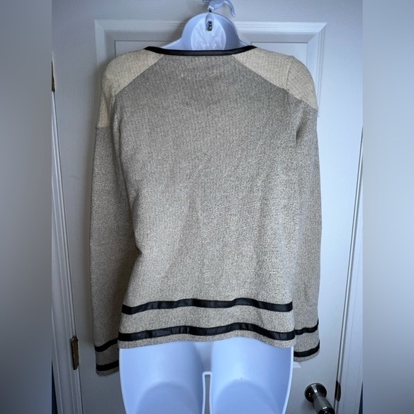 Jack Women’s Small Cream Gray Black Lightweight Full Zip Cotton Blazer Jacket S - Picture 6 of 16